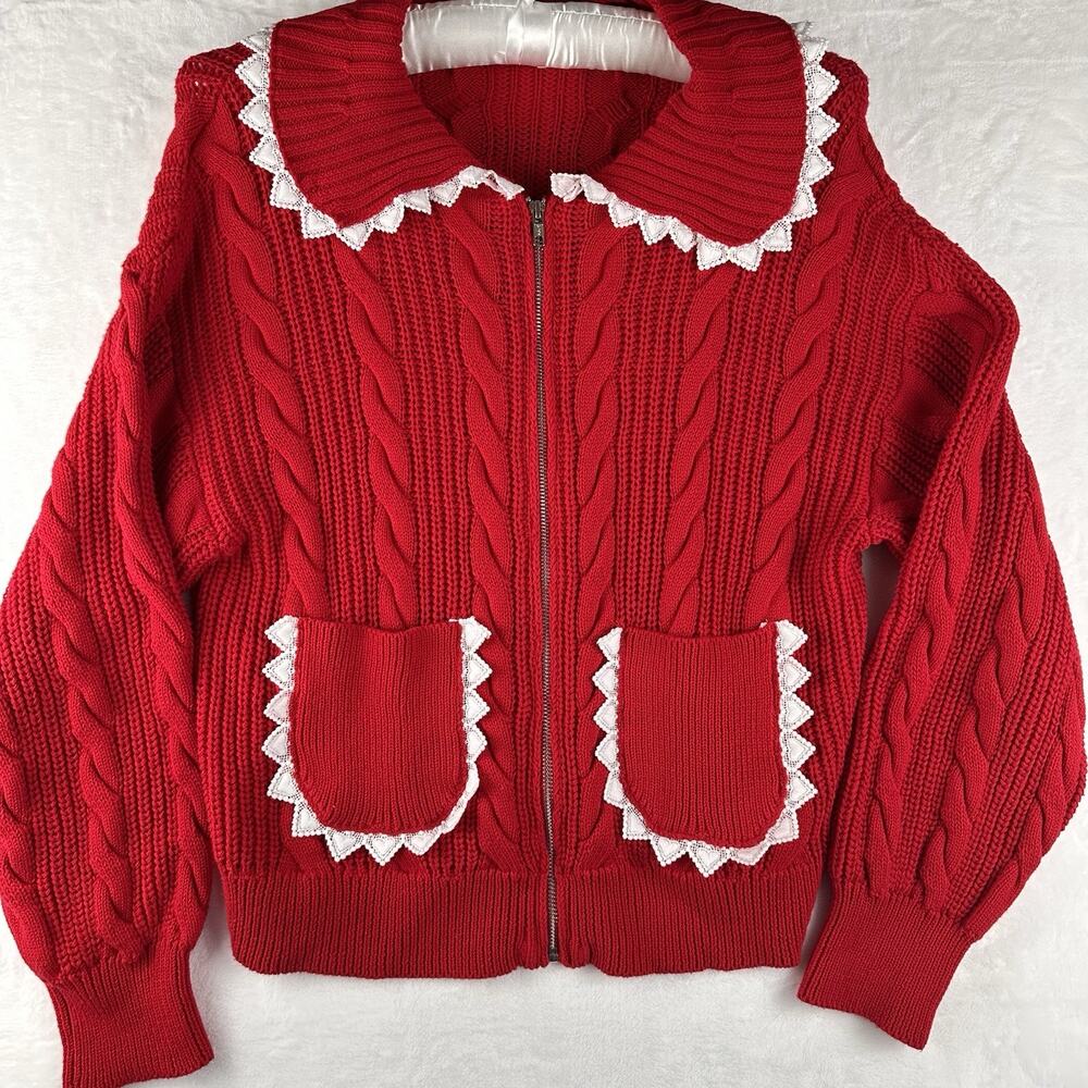 Jacqui E The Label Anya Cardigan Size S. NWOT. Cottagecore. Coquette y2k